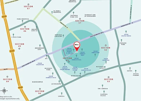 Emaar Business District EBD 65 location map