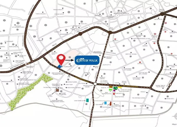 M3M Corner walk location map