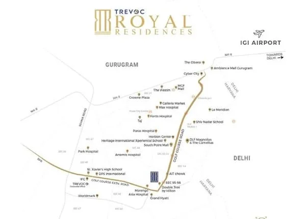 Trevoc Royal Residences location map